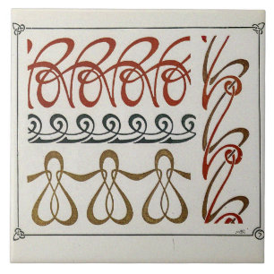 Azulejo Ilustracion Art Nouveau vintage de Alphonse Mucha