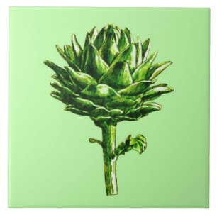 Azulejo Ilustracion Botánico Vintage, Artichoke