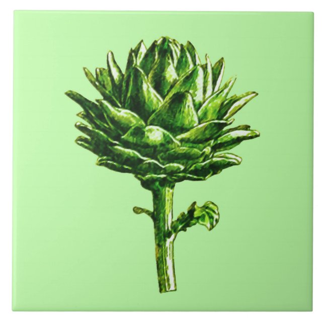 Azulejo Ilustracion Botánico Vintage, Artichoke (Frente)