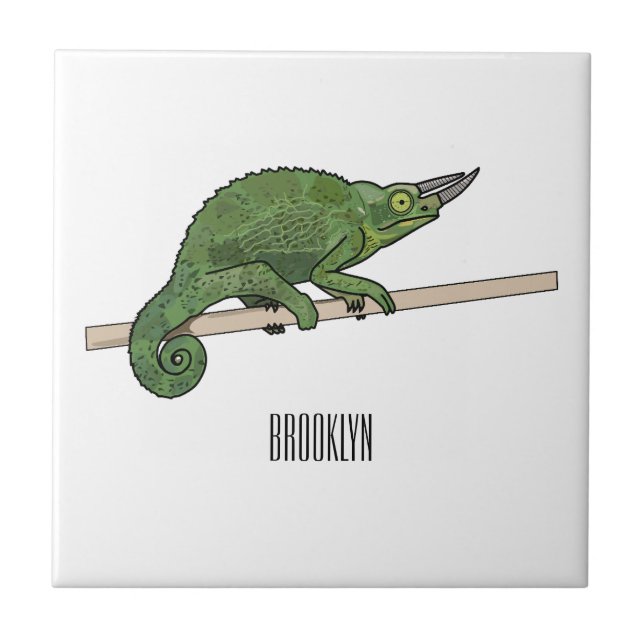 Azulejo Ilustracion chameleon personalizado de Jackson (Frente)
