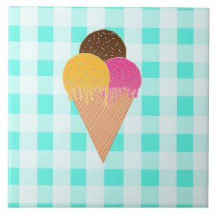 Azulejo Ilustración Colorida de Helado