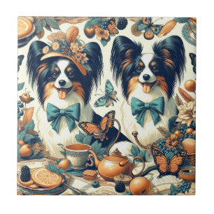 Azulejo Ilustracion Cute Papillon Dog