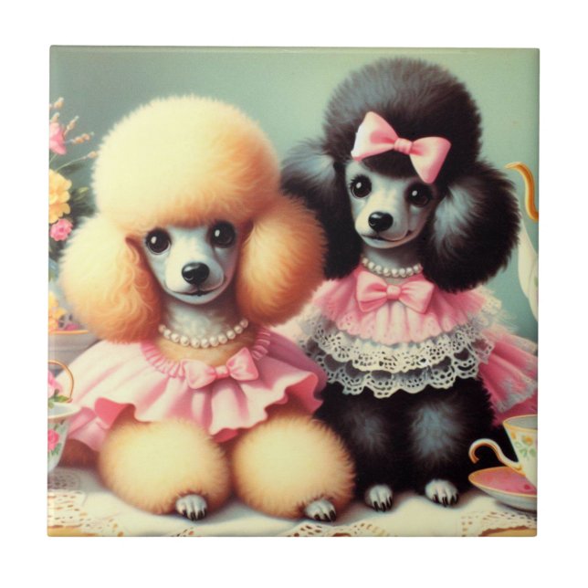 Azulejo Ilustracion Cute Poodle (Frente)