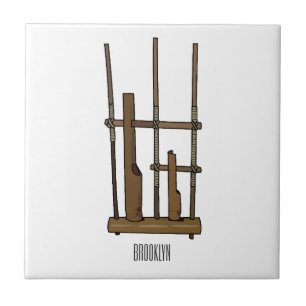 Azulejo Ilustracion de Angklung personalizado
