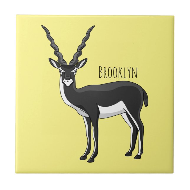 Azulejo Ilustracion de antílope negro (Frente)