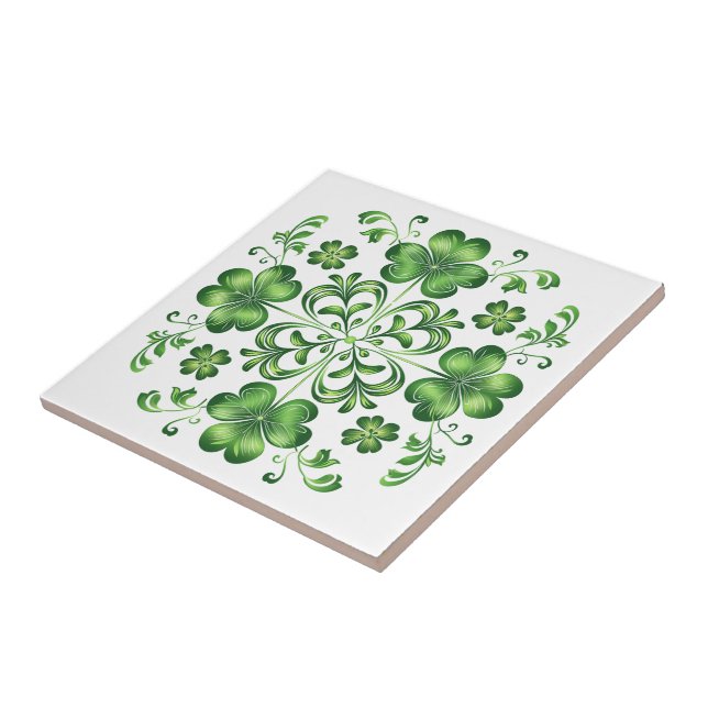 Azulejo Ilustracion de Atracciones Florales Verdes de St.  (Lado)