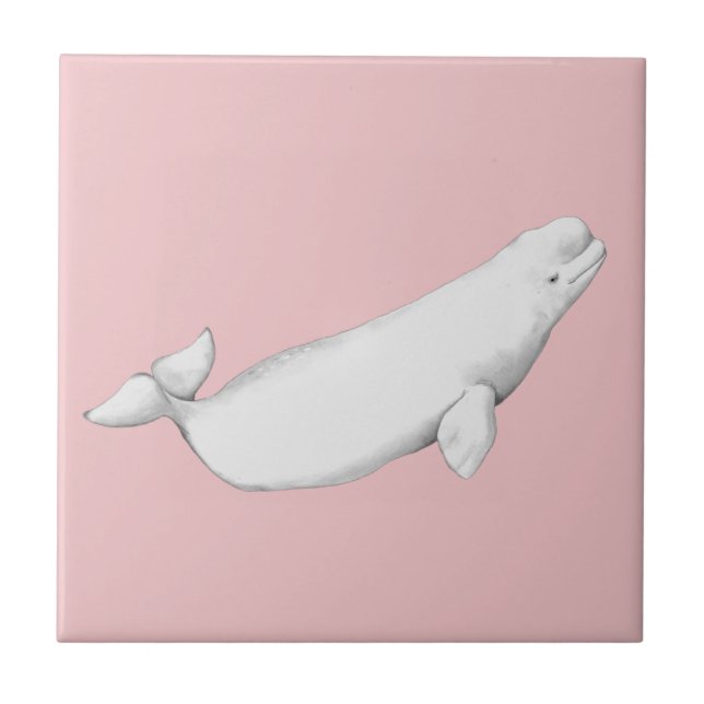 Azulejo Ilustracion de ballena Beluga regalo de amante de  (Frente)