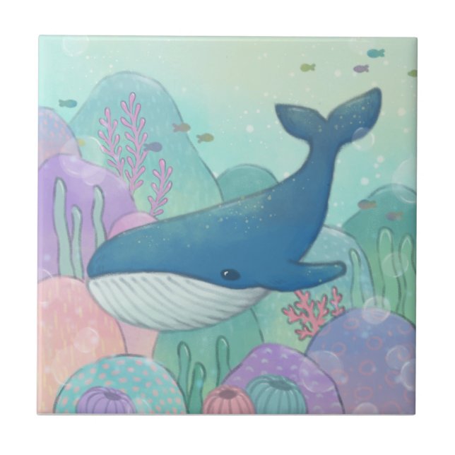 Azulejo Ilustracion de ballenas (Frente)