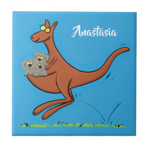 Azulejo Ilustracion de canguro y personalizado de koalas