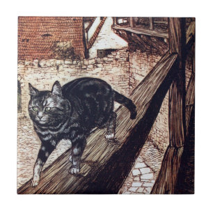 Azulejo Ilustración de Castle Cat Rackham