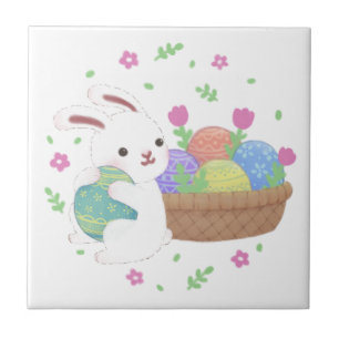 Azulejo Ilustracion de conejo de Pascua