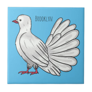 Azulejo Ilustración de dibujos animados de ave paloma fant