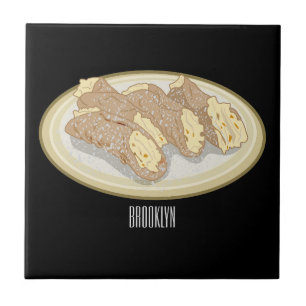 Azulejo Ilustración de dibujos animados de Cannoli