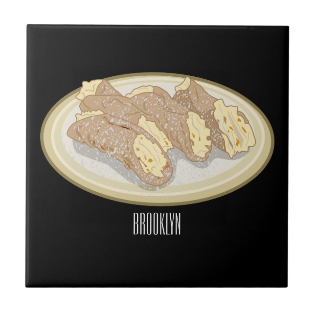 Azulejo Ilustración de dibujos animados de Cannoli  (Frente)