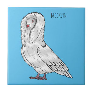Azulejo Ilustración de dibujos animados de paloma jacobina