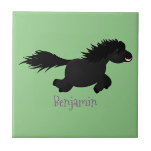 Azulejo Ilustración de dibujos animados de poni Shetland c