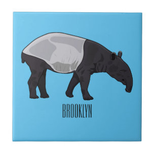 Azulejo ilustración de dibujos animados de tapir