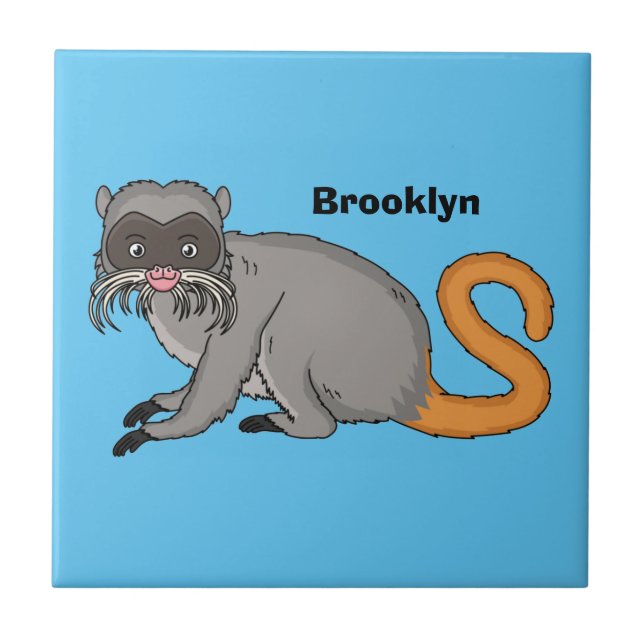 Azulejo Ilustración de dibujos animados del lindo emperado (Frente)