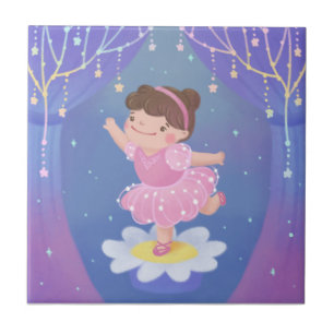 Azulejo Ilustración de fantasía del sueño de una bailarina