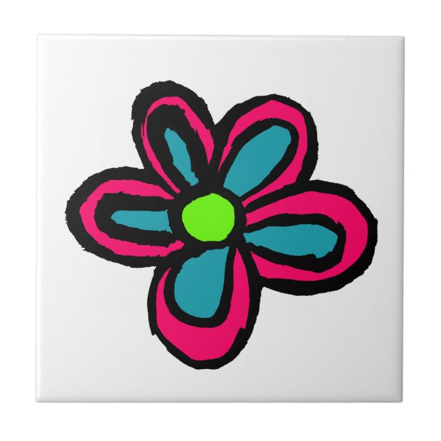 Azulejo Ilustración de flores (Frente)