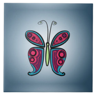 Azulejo Ilustración de mariposa