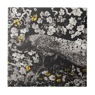 Azulejo Ilustracion de pavo real por Theo van Hoytema