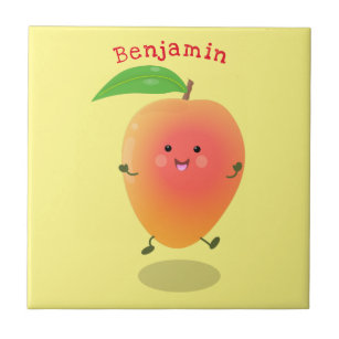 Azulejo Ilustracion de personalizado amarillo de mango ale