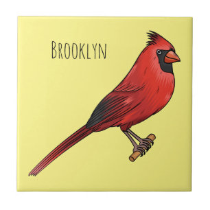 Azulejo Ilustracion de personalizado de aves cardinales de