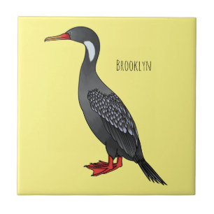 Azulejo Ilustracion de personalizado de aves cormoranes de