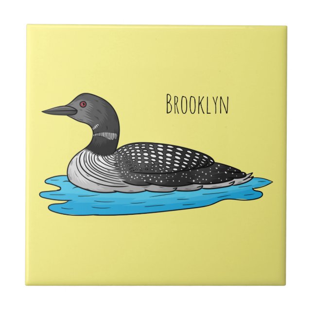 Azulejo Ilustracion de personalizado de aves de Loon (Frente)