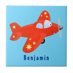 Azulejo Ilustracion de personalizado de avión rojo con vue