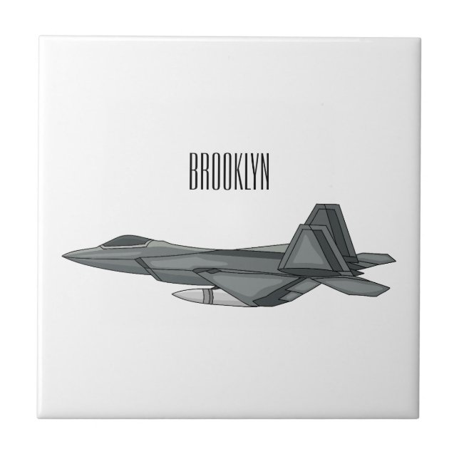 Azulejo Ilustracion de personalizado de aviones de combate (Frente)