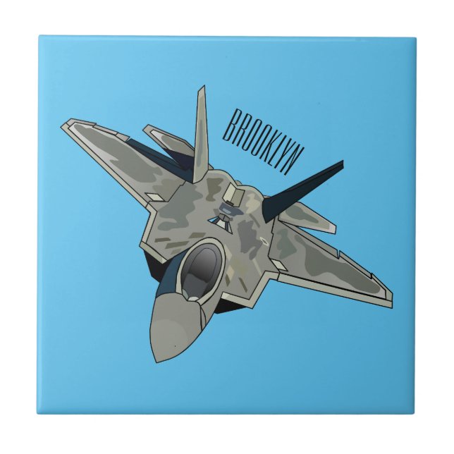 Azulejo Ilustracion de personalizado de aviones de combate (Frente)