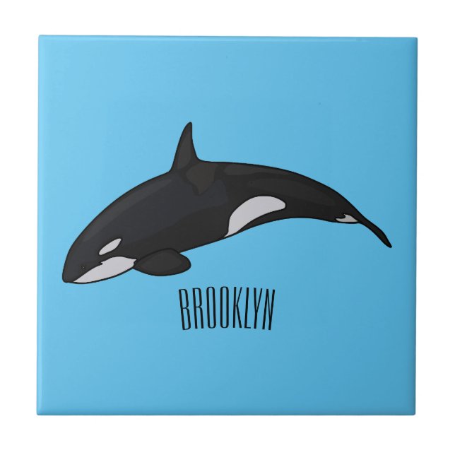 Azulejo Ilustracion de personalizado de ballenas asesina (Frente)