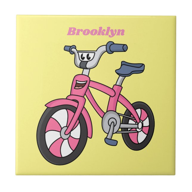 Azulejo Ilustracion de personalizado de bicicleta de niños (Frente)