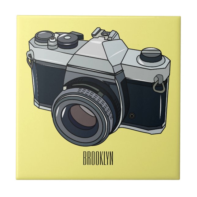 Azulejo Ilustracion de personalizado de cámara de cine (Frente)