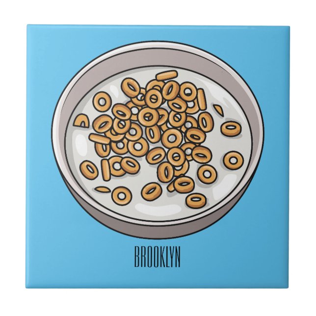 Azulejo Ilustracion de personalizado de cereales (Frente)