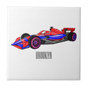 Azulejo Ilustracion de personalizado de coches de carreras
