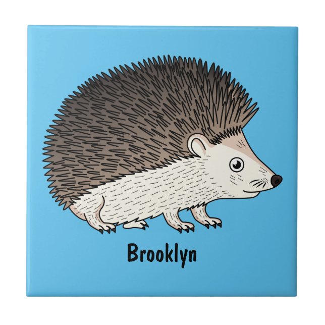 Azulejo Ilustracion de personalizado de hedgehog espinoso (Frente)
