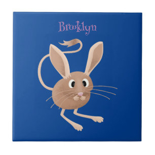 Azulejo Ilustracion de personalizado de jerboa larga y cor