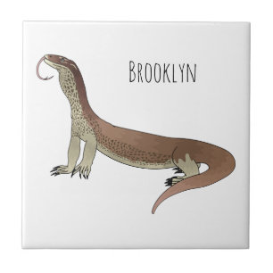 Azulejo Ilustracion de personalizado de lagarto de monitor