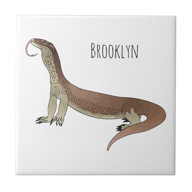 Azulejo Ilustracion de personalizado de lagarto de monitor (Frente)