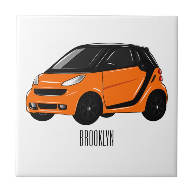 Azulejo Ilustracion de personalizado de micro coches (Frente)