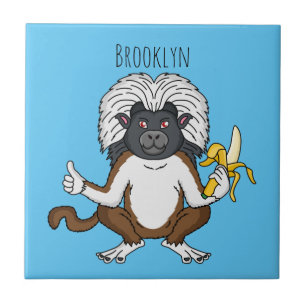Azulejo Ilustracion de personalizado de mono Tamarin Top d