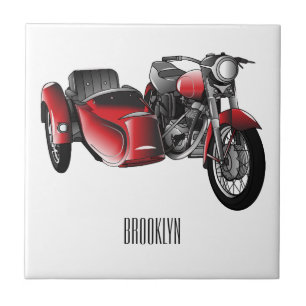 Azulejo Ilustracion de personalizado de motocicletas Sidec