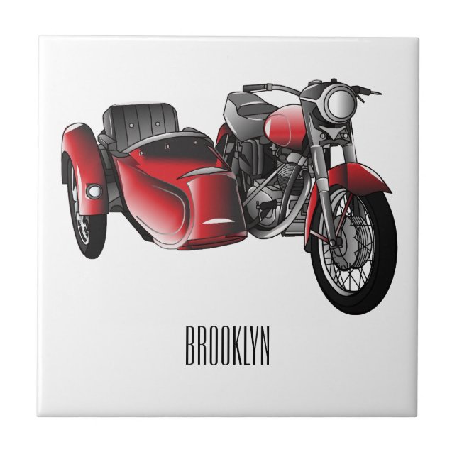 Azulejo Ilustracion de personalizado de motocicletas Sidec (Frente)