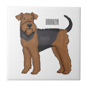 Azulejo Ilustracion de personalizado de perro Airedale ter
