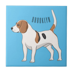 Azulejo Ilustracion de personalizado de perro Beagle