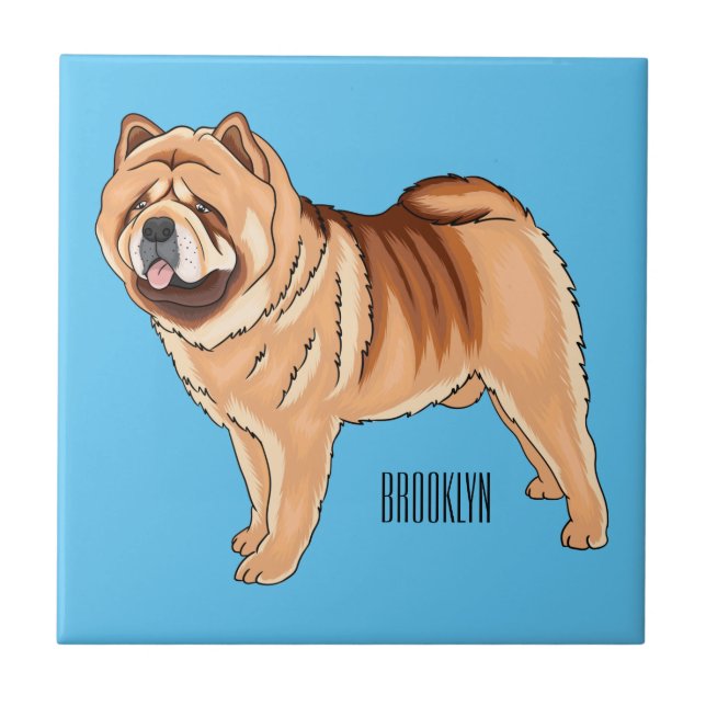 Azulejo Ilustracion de personalizado de perro Chow Chow (Frente)