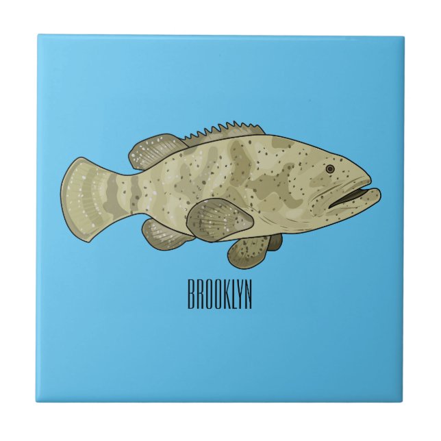 Azulejo Ilustracion de personalizado de pescado de grupo (Frente)